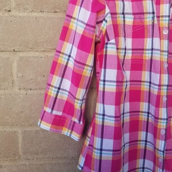 DICKIES Button Up Pink Plaid Shirt. Sz M - Picture 7 of 13